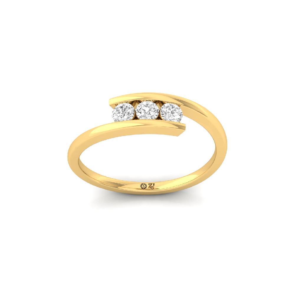Three Stone CVD Lab Grown Diamond Ring 