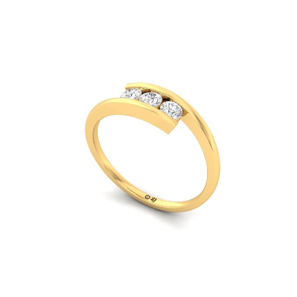 Three Stone CVD Lab Grown Diamond Ring 