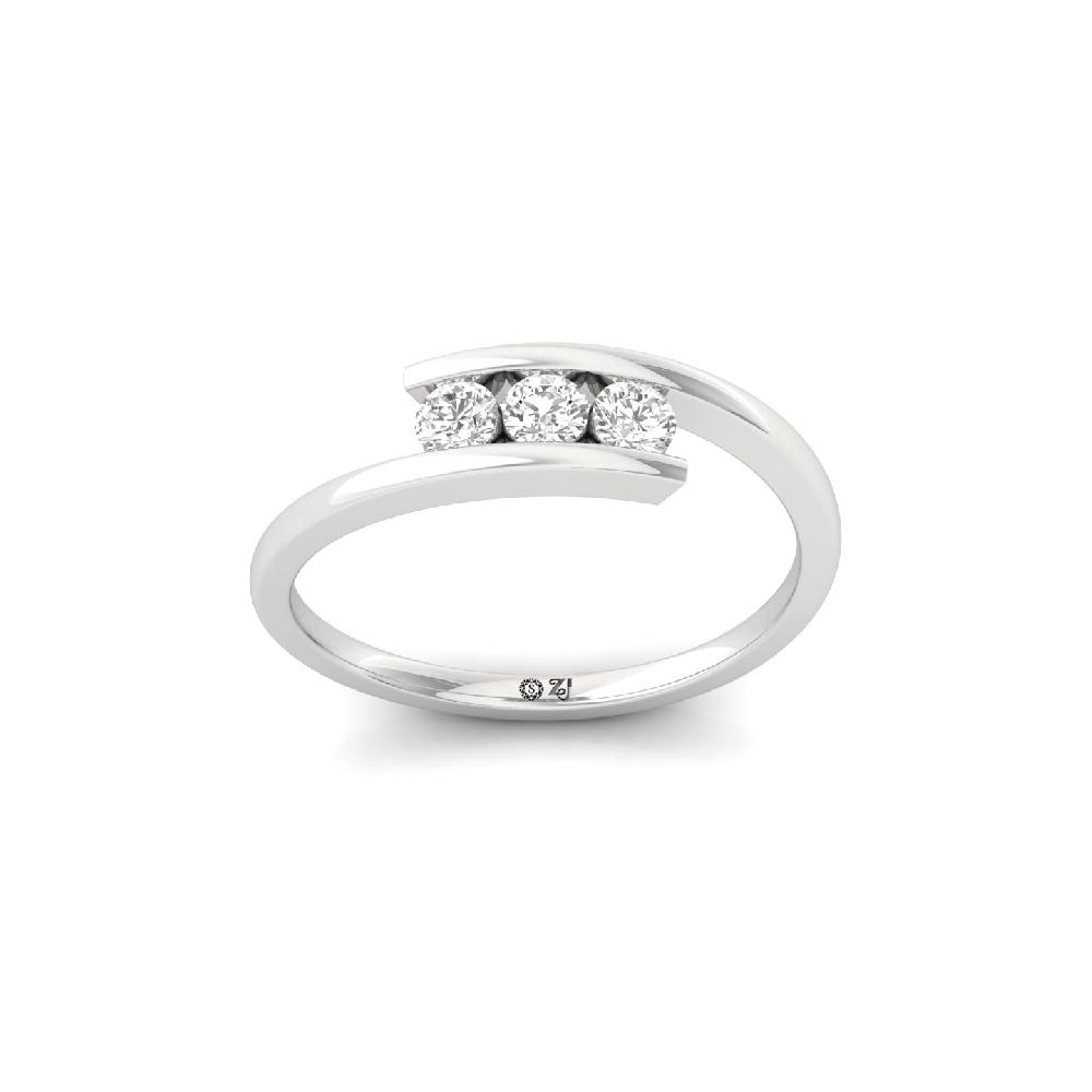Three Stone CVD Lab Grown Diamond Ring 