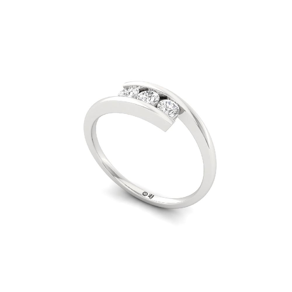 Three Stone CVD Lab Grown Diamond Ring 