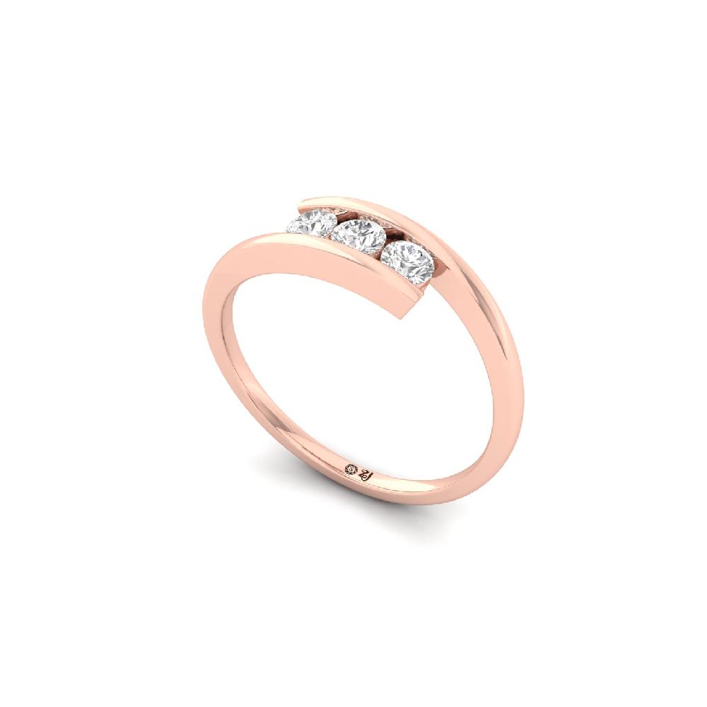 Three Stone CVD Lab Grown Diamond Ring 