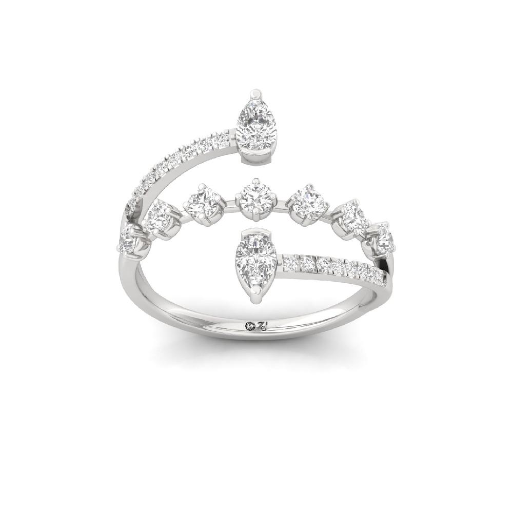 Pear & Round Duo CVD Lab Grown Diamond Ring