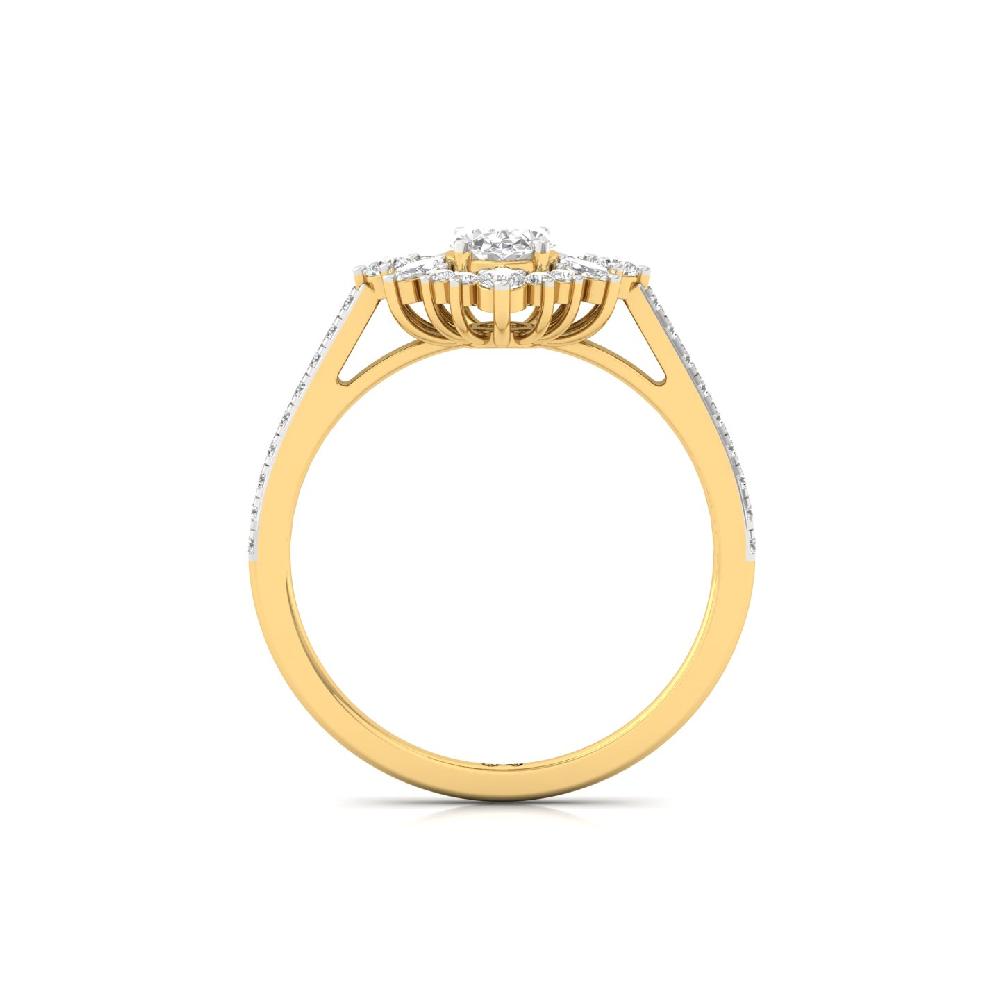 0.50ct Oval Lab Grown Diamond Ring with Marquise & Round Accents 