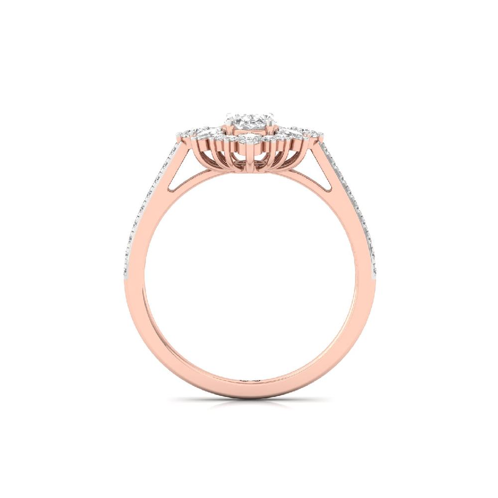 0.50ct Oval Lab Grown Diamond Ring with Marquise & Round Accents 