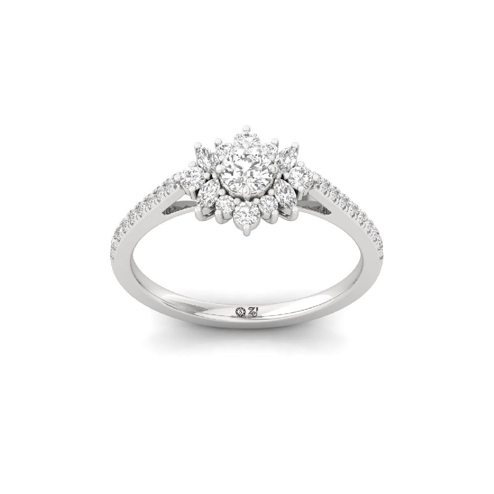 Unique Round & marquise Cut Lab Grown Diamond Ring 