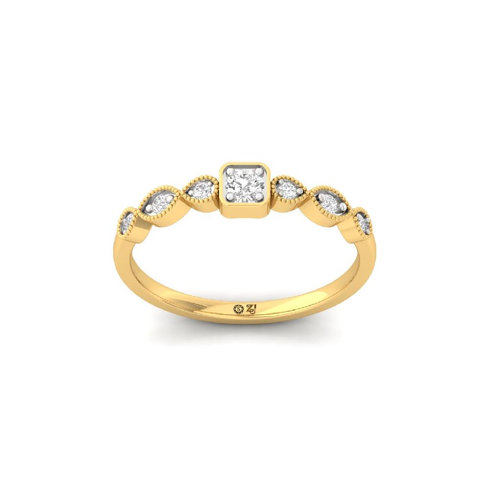 Center Round Diamond Cvd Ring