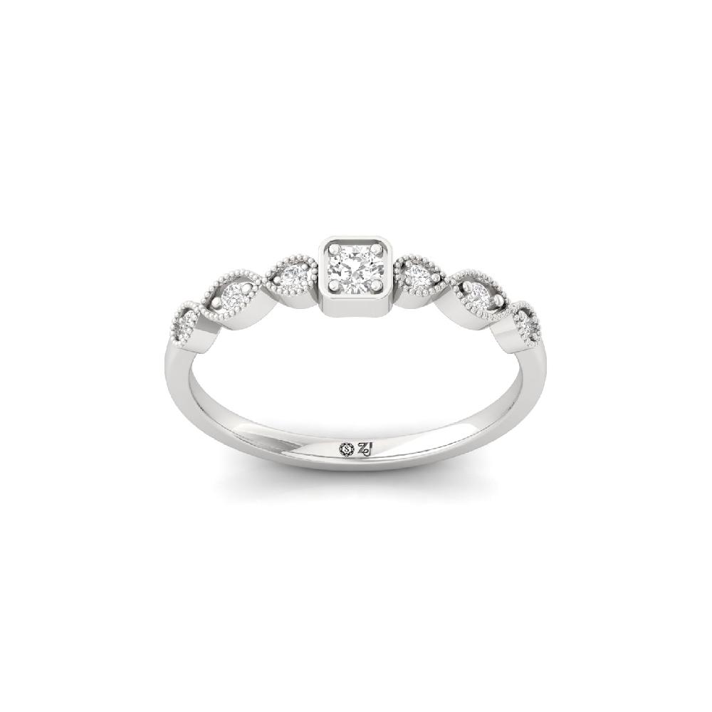 Center Round Diamond Cvd Ring