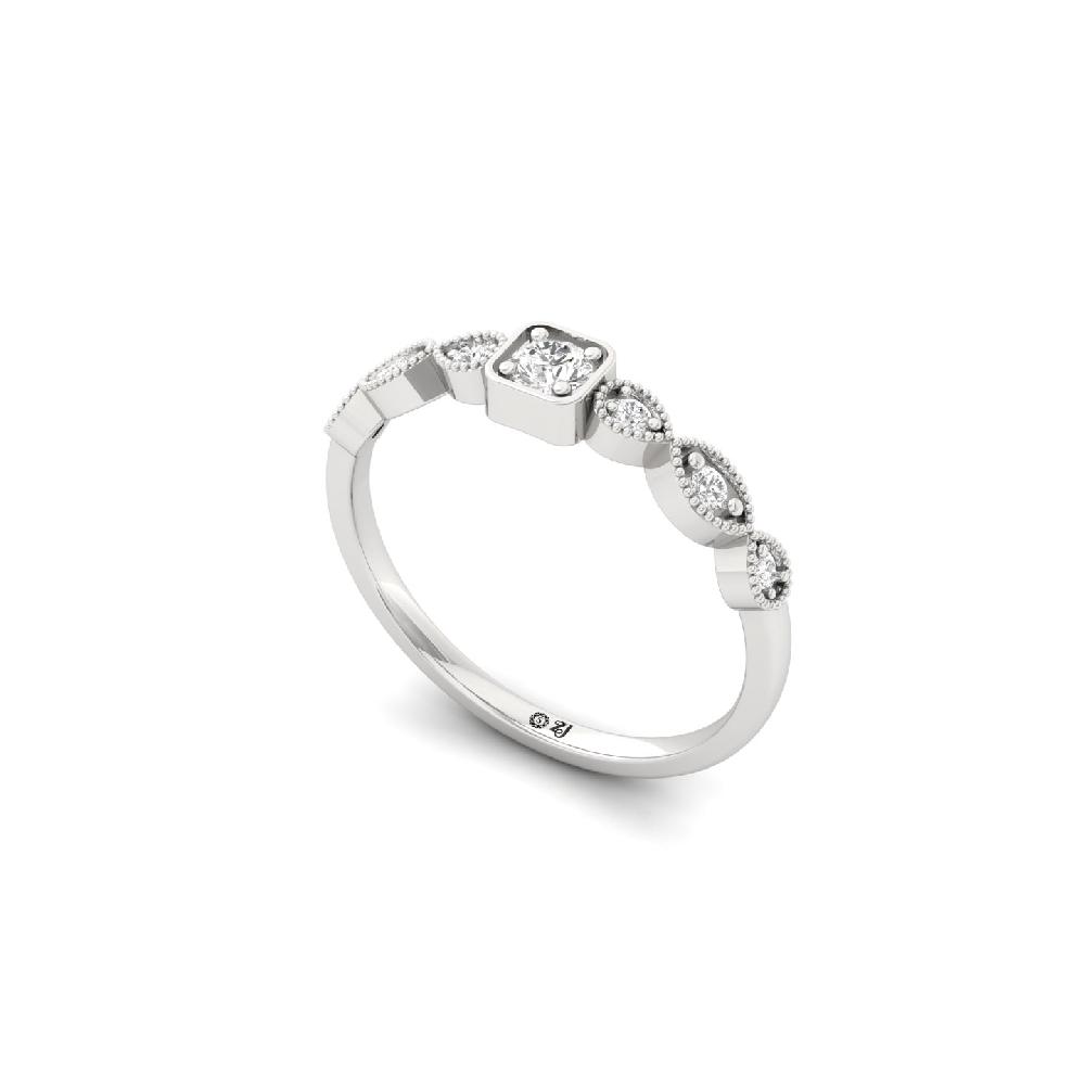 Center Round Diamond Cvd Ring