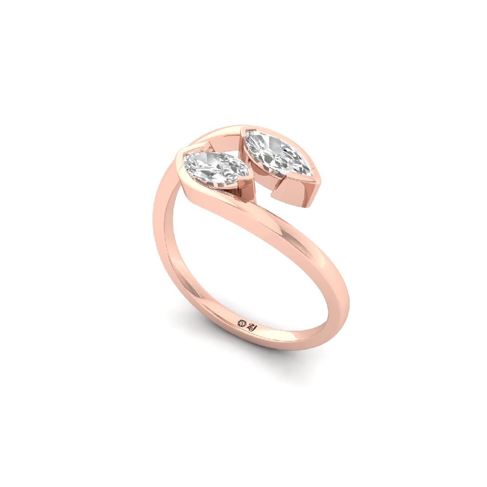 0.56ct Marquise Twin Solitaire Lab Grown CVD Diamond Ring