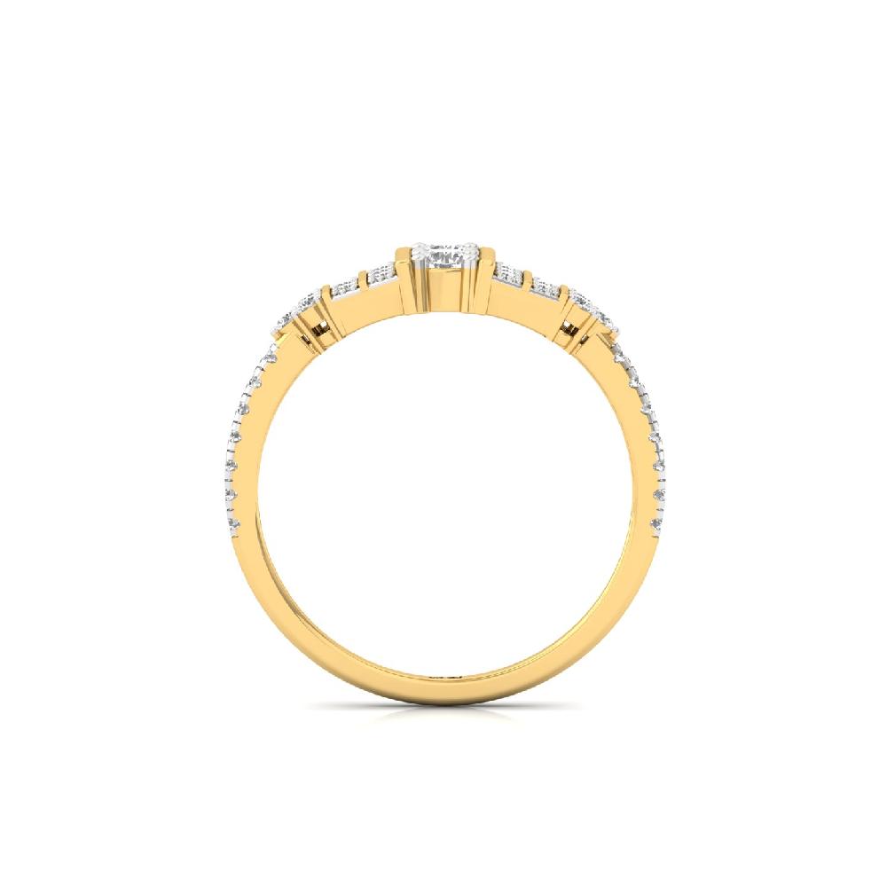 Twin Solitaire Round Diamond Ring with Accent CVD Lab Grown Diamond 