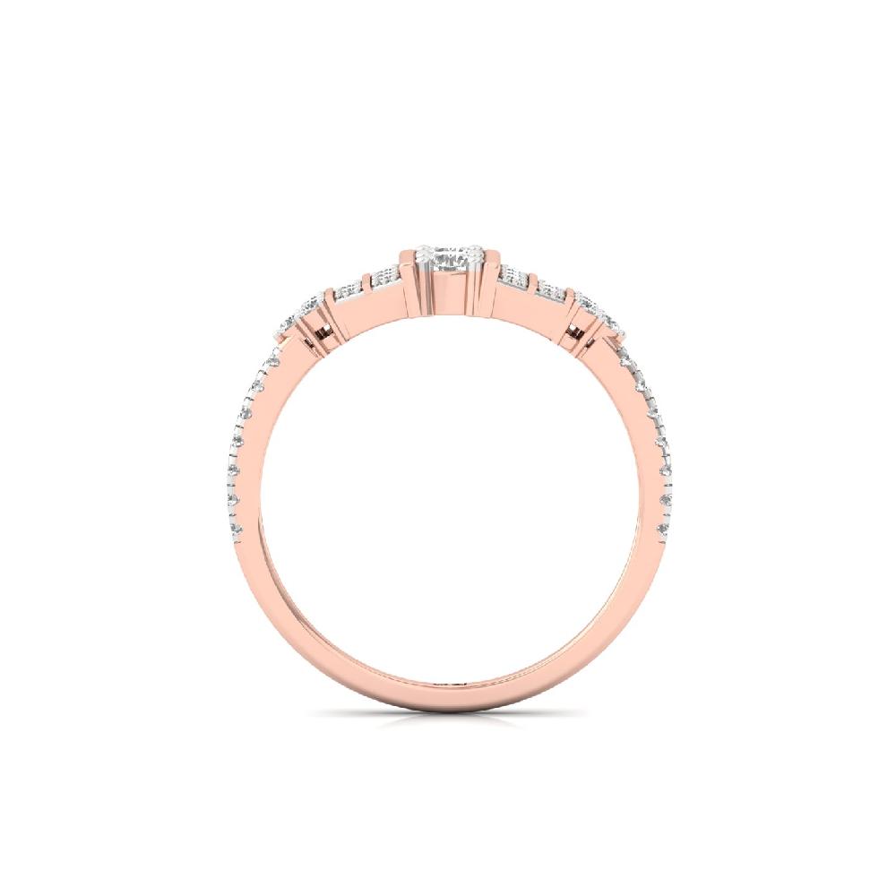 Twin Solitaire Round Diamond Ring with Accent CVD Lab Grown Diamond 