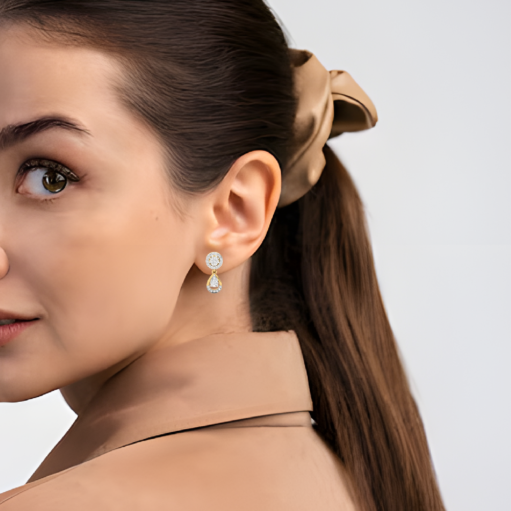 Elegant Pear Drop Diamond Earrings  Lab Grown Diamonds