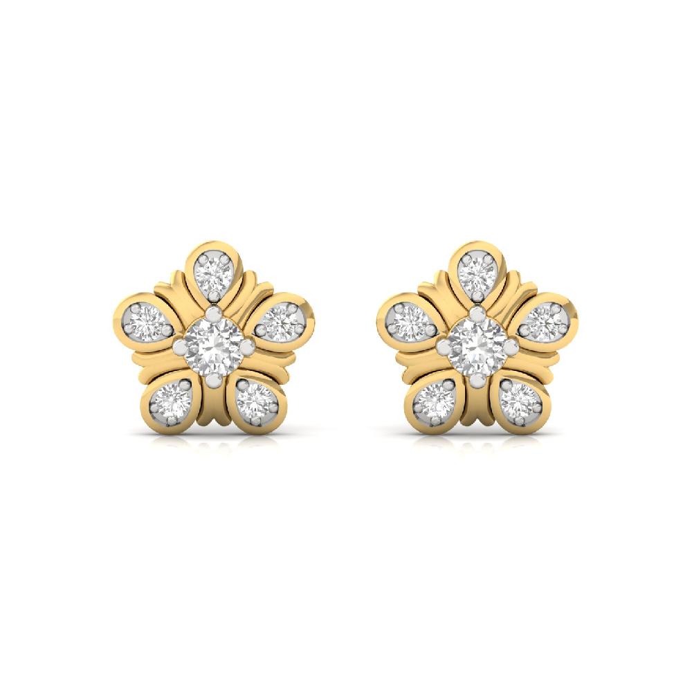 Petal-Inspired Blossom CVD Diamond Earrings