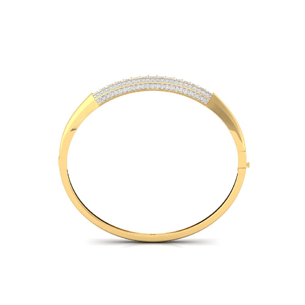 Princess & Round CVD Diamond Men's Bangle Bracelet