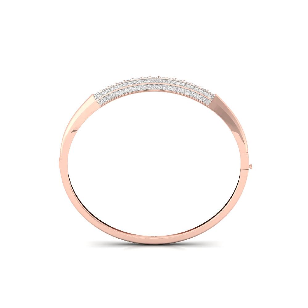 Princess & Round CVD Diamond Men's Bangle Bracelet