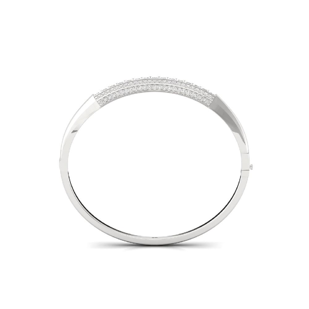 Princess & Round CVD Diamond Men's Bangle Bracelet
