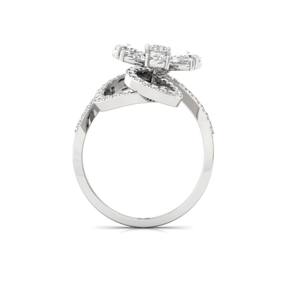 Lab Grown Pear Floral  Statement Diamond Ring