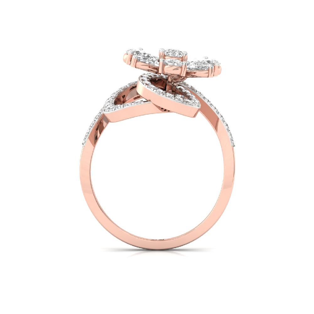 Lab Grown Pear Floral  Statement Diamond Ring