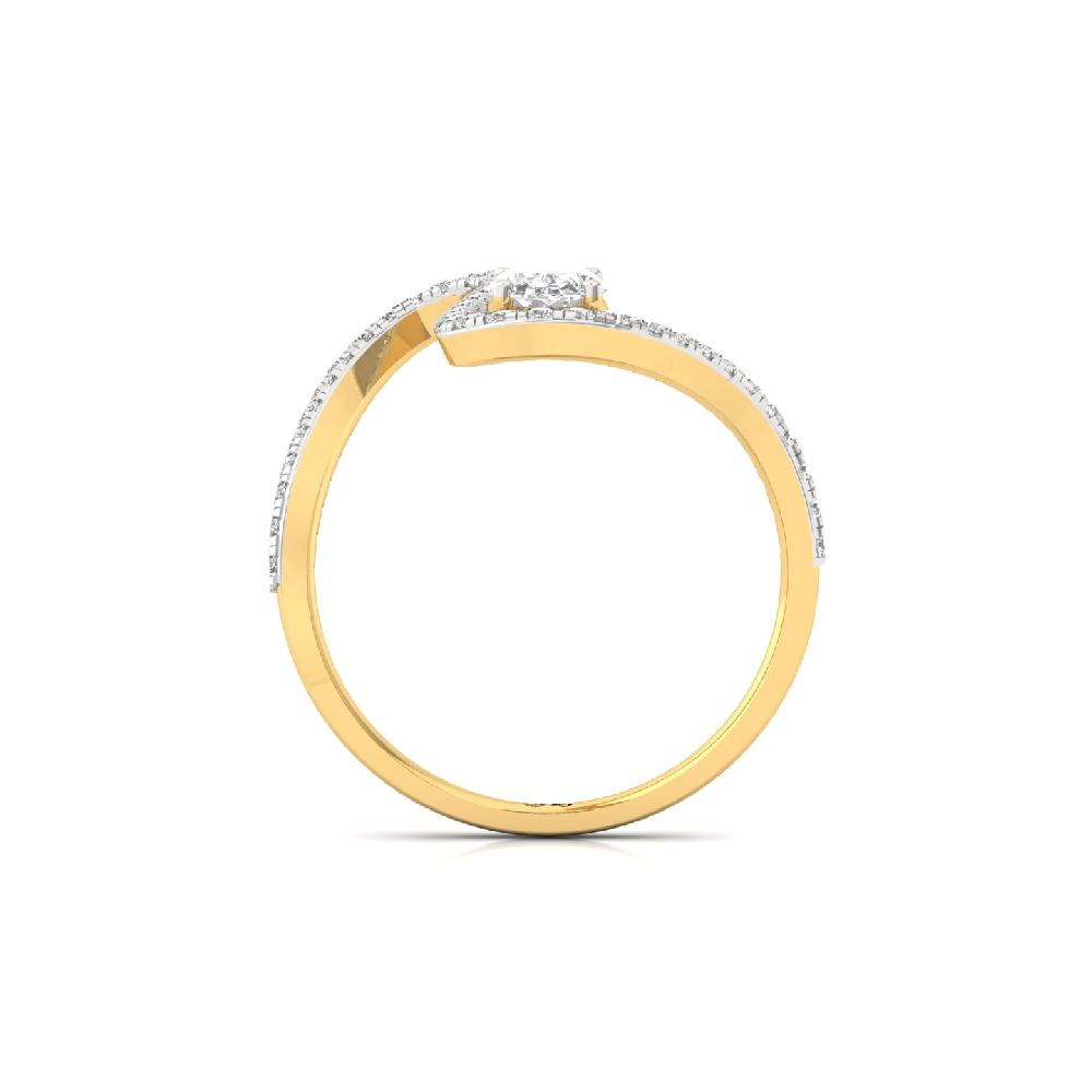0.50Ct Lab Grown Oval & Round Diamond  Ring 
