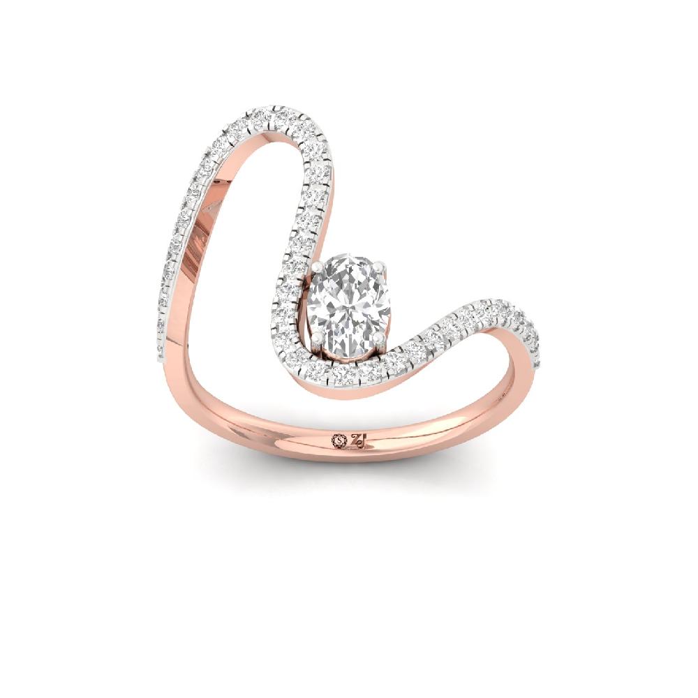 0.50Ct Lab Grown Oval & Round Diamond  Ring 