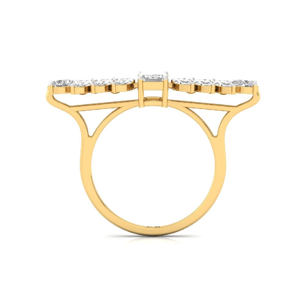 Lab Grown Diamond Marquise & Emerald Designer Ring