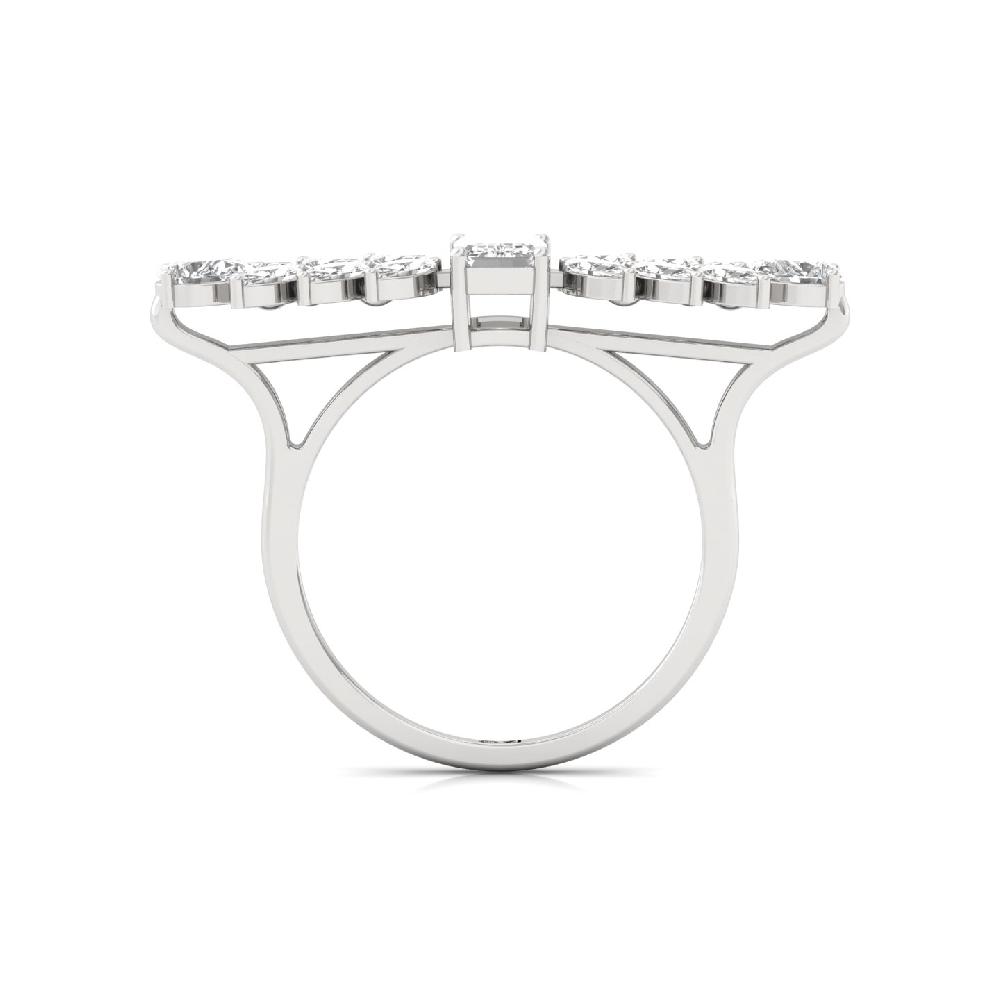 Lab Grown Diamond Marquise & Emerald Designer Ring