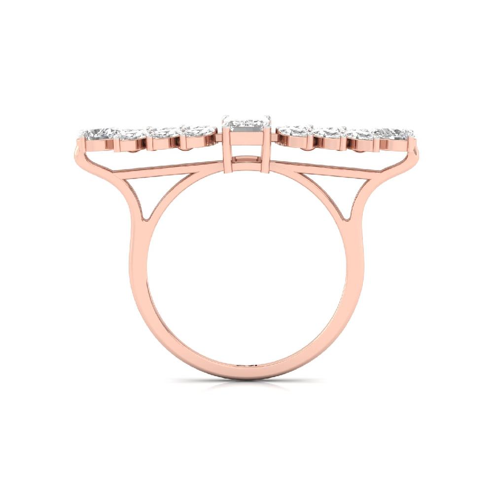 Lab Grown Diamond Marquise & Emerald Designer Ring