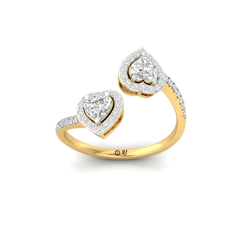 Heart Cut Dual Lab Grown Diamond Ring