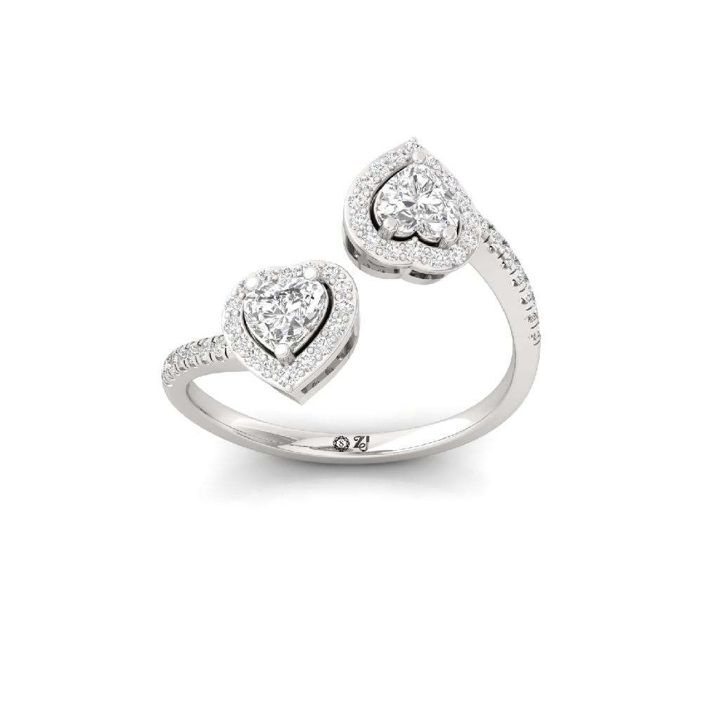 Heart Cut Dual Lab Grown Diamond Ring