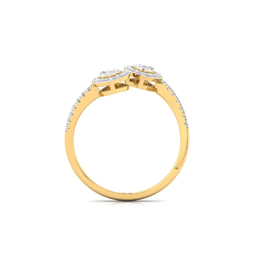 Twin Marquise Cut Lab Grown Diamond Ring with Round Accents