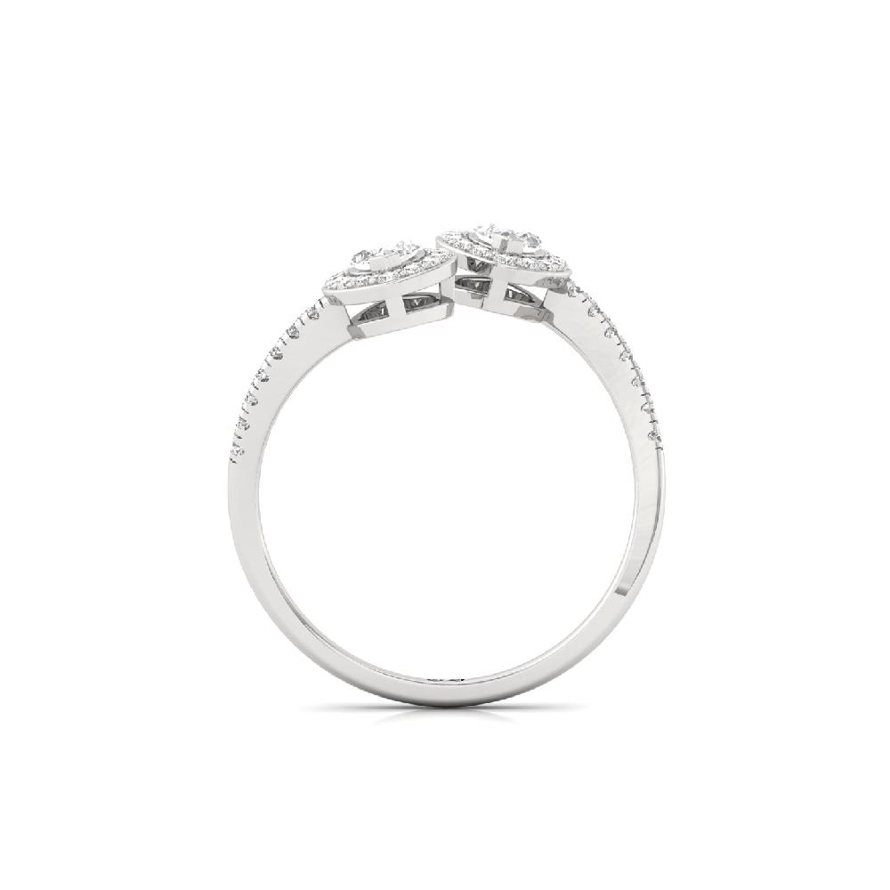 Twin Marquise Cut Lab Grown Diamond Ring with Round Accents