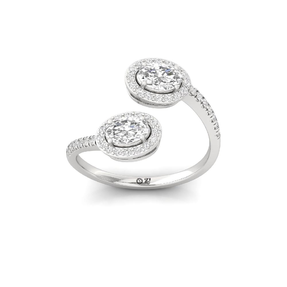 Twin Oval Cut Lab Grown Diamond Accent Ring