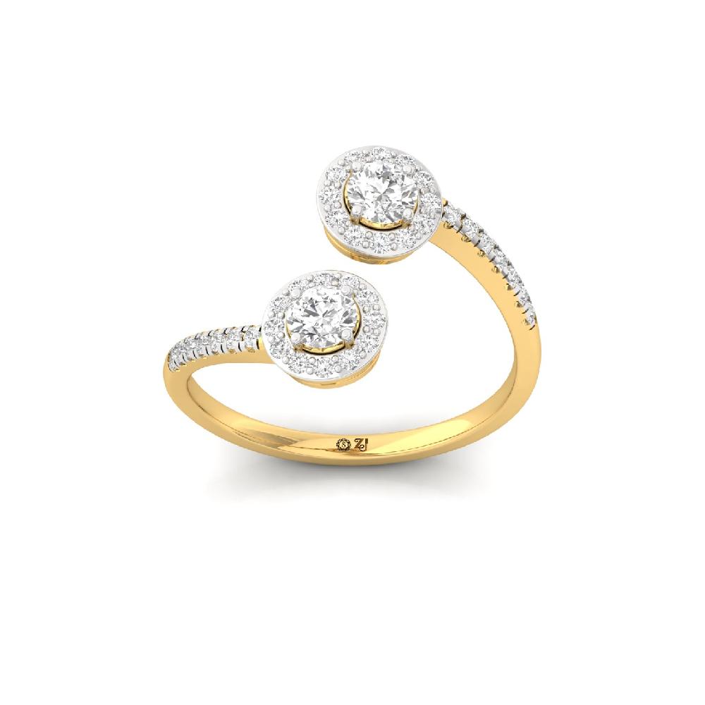 Dual  Round Halo CVD Diamond Accent Ring