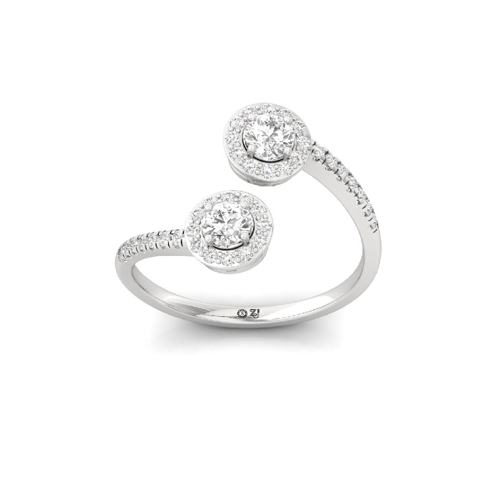 Dual  Round Halo CVD Diamond Accent Ring