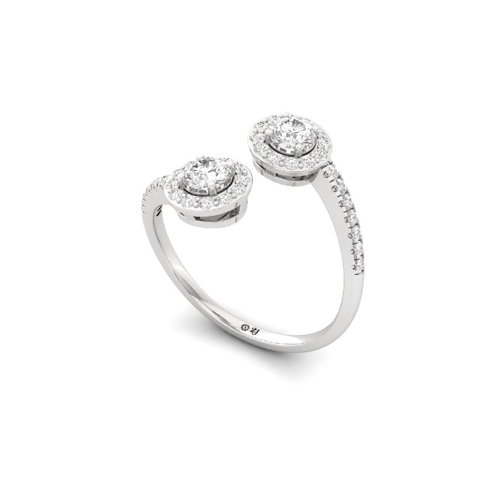 Dual  Round Halo CVD Diamond Accent Ring