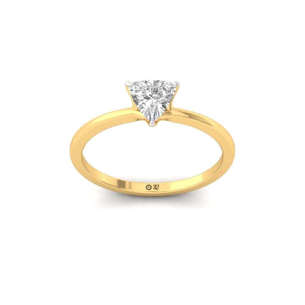 0.62ct Trillion Cut Solitaire CVD Diamond Ring