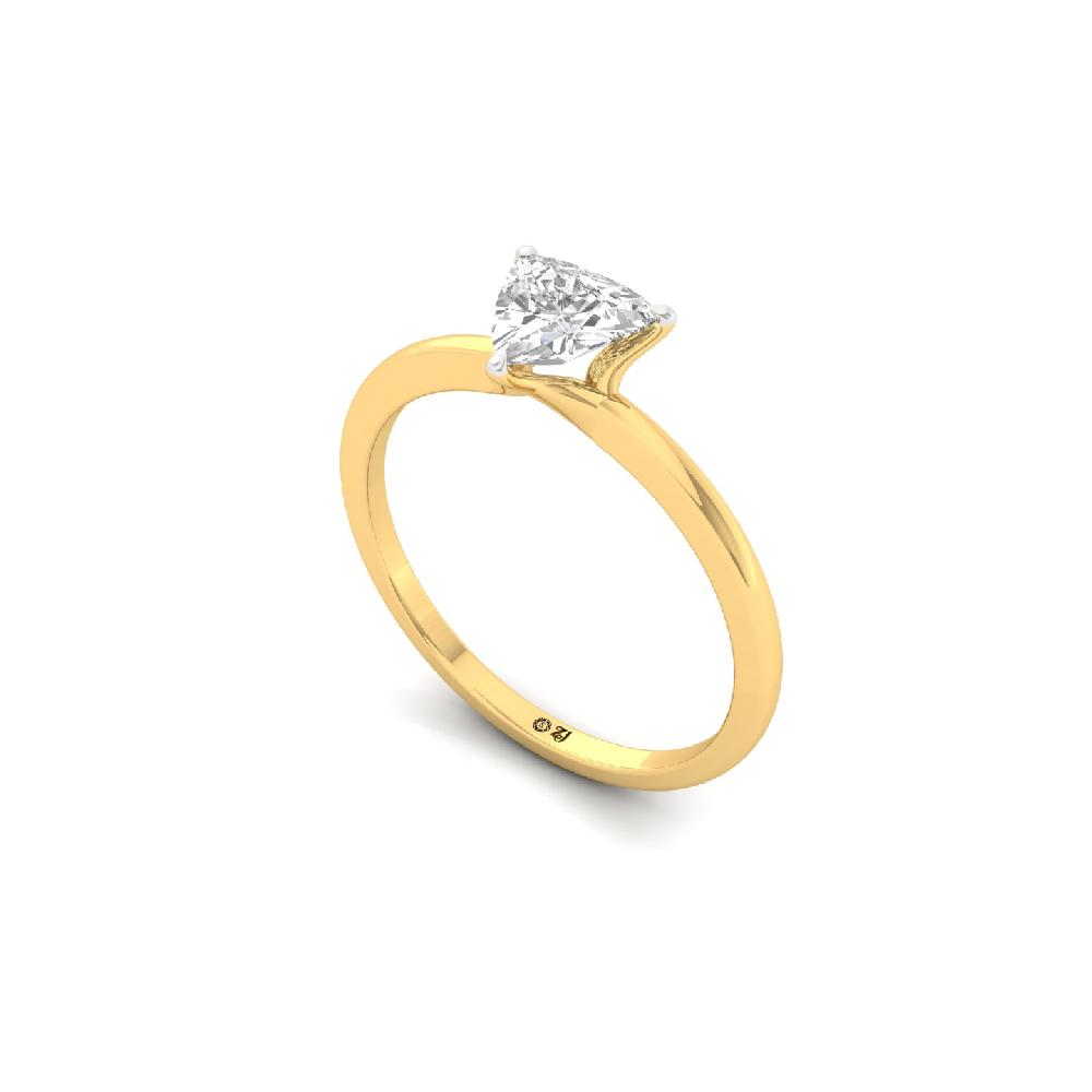 0.62ct Trillion Cut Solitaire CVD Diamond Ring