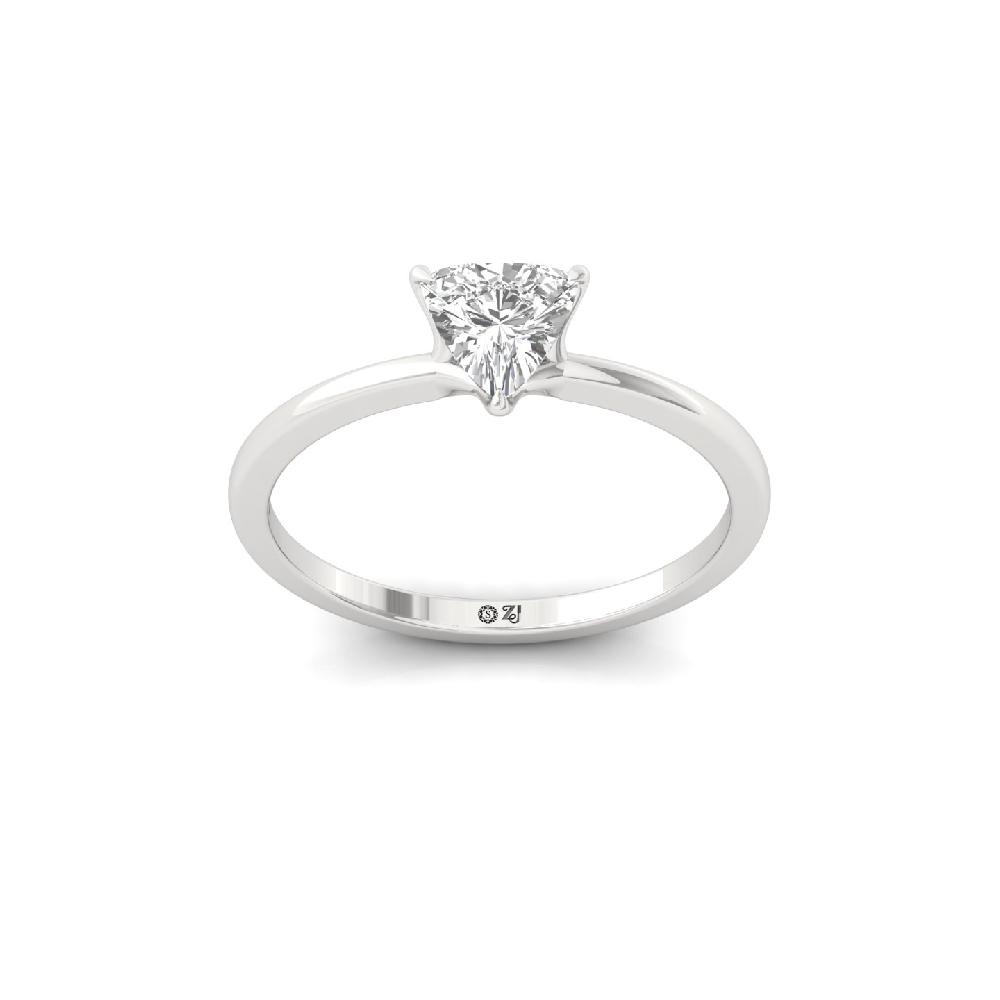 0.62ct Trillion Cut Solitaire CVD Diamond Ring