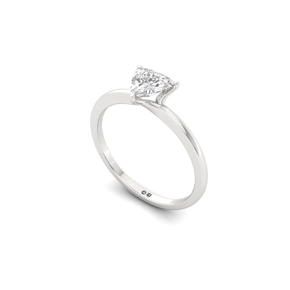 0.62ct Trillion Cut Solitaire CVD Diamond Ring