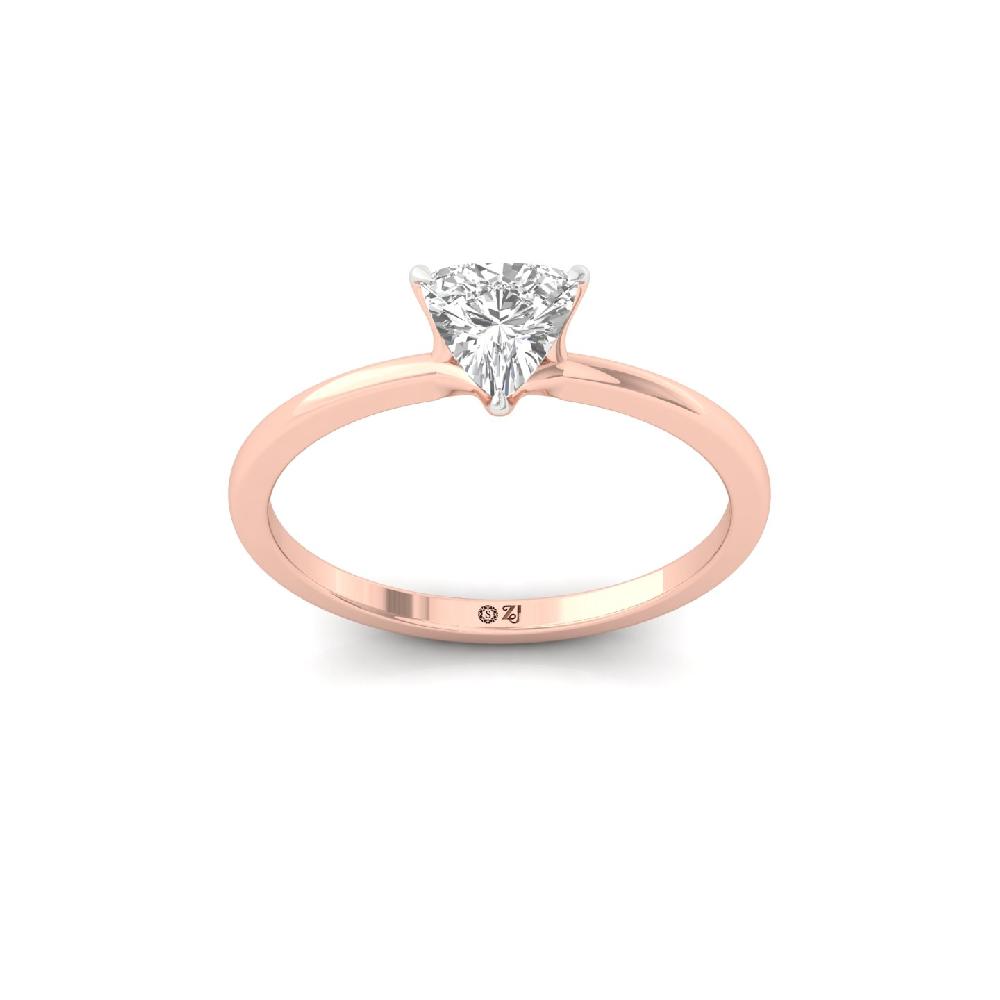 0.62ct Trillion Cut Solitaire CVD Diamond Ring