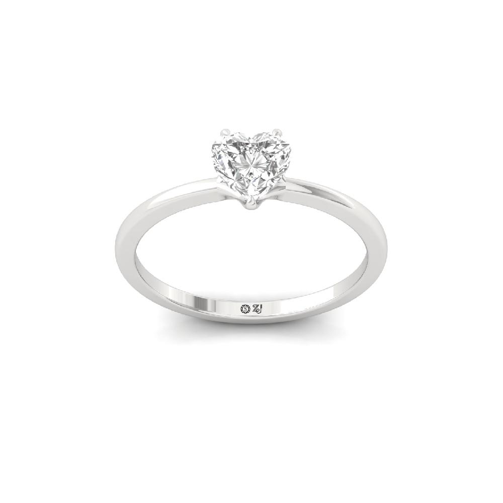 0.76ct Heart Cut Lab Grown Diamond Solitaire Ring