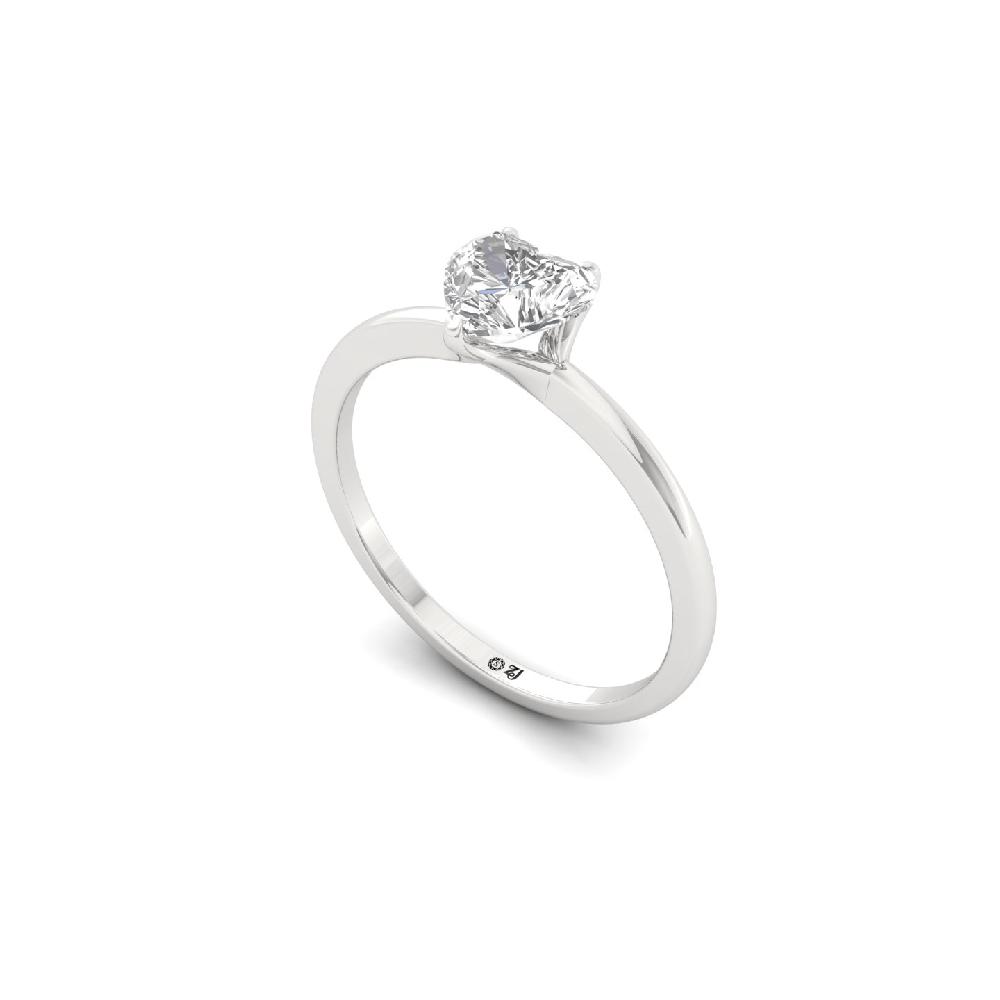 0.76ct Heart Cut Lab Grown Diamond Solitaire Ring