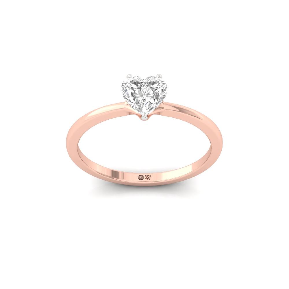 0.76ct Heart Cut Lab Grown Diamond Solitaire Ring