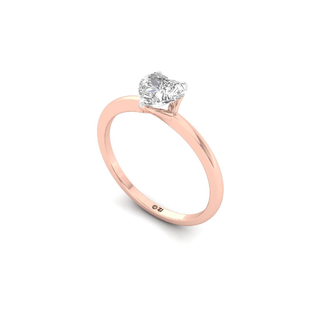 0.76ct Heart Cut Lab Grown Diamond Solitaire Ring