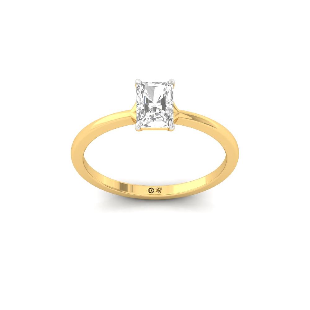 0.91ct Radiant Cut Lab Grown Diamond Solitaire Ring