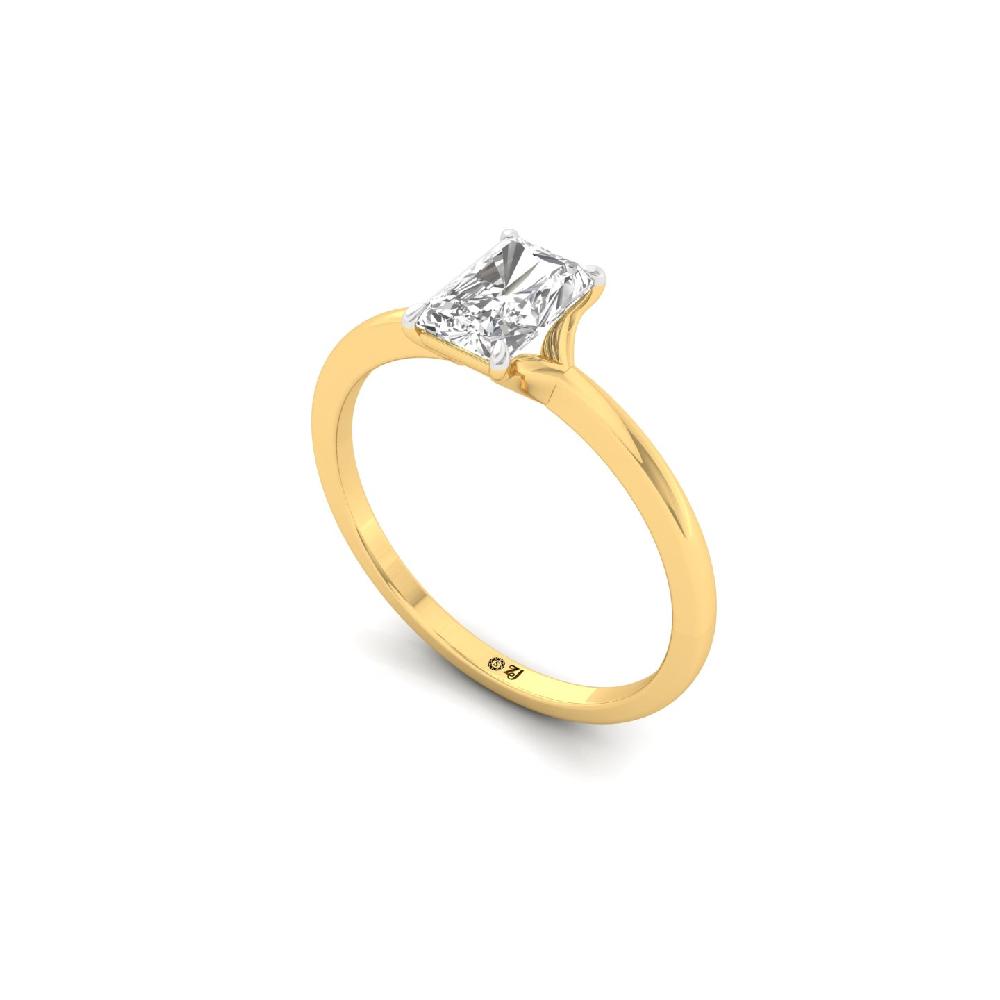 0.91ct Radiant Cut Lab Grown Diamond Solitaire Ring