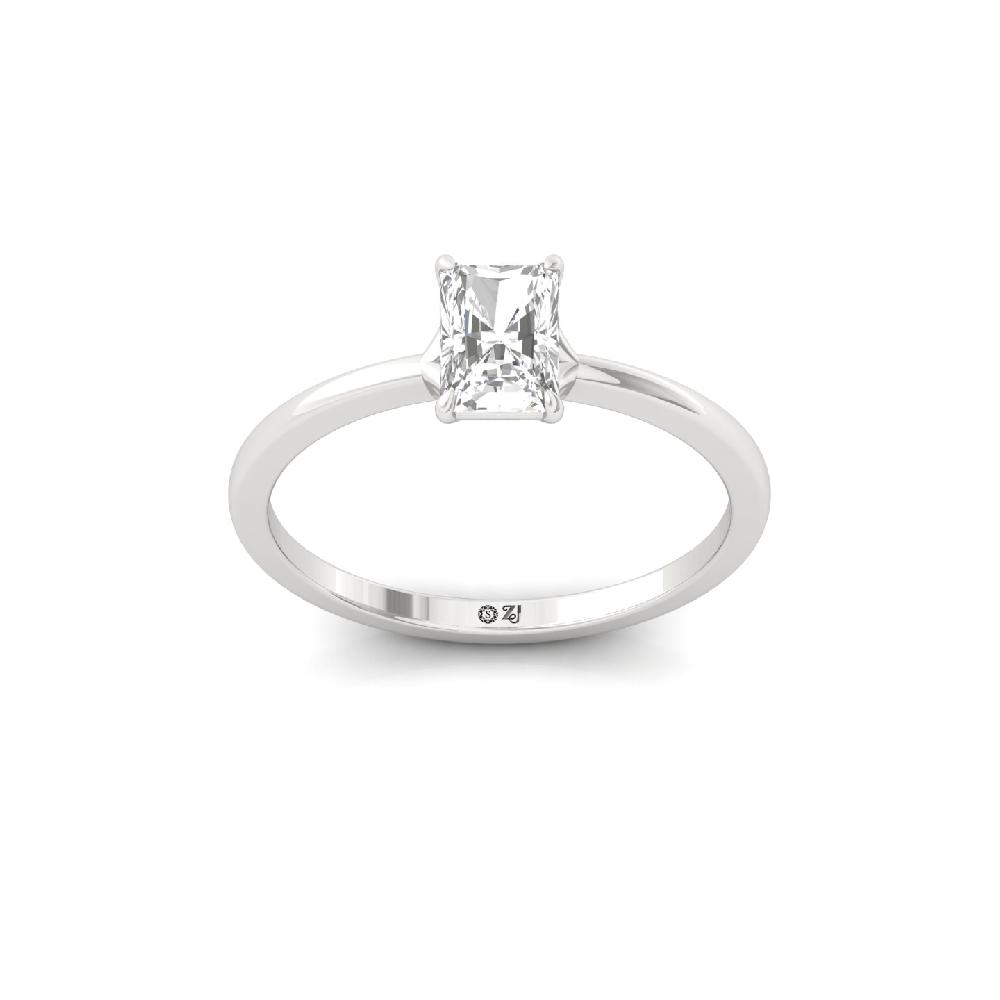 0.91ct Radiant Cut Lab Grown Diamond Solitaire Ring