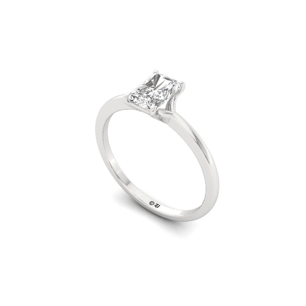 0.91ct Radiant Cut Lab Grown Diamond Solitaire Ring