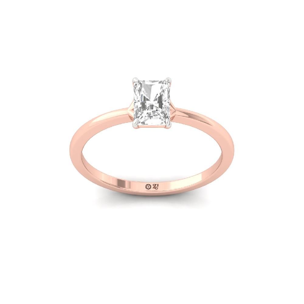 0.91ct Radiant Cut Lab Grown Diamond Solitaire Ring