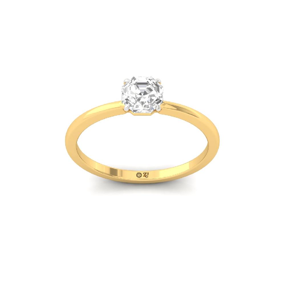 0.92ct Octagon Cut Lab Grown Solitaire Diamond Ring